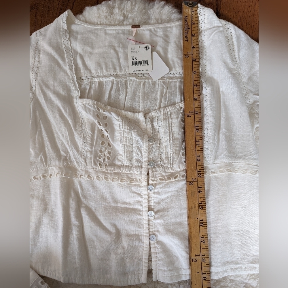 FREE People white joi blouse xs - Picture 14 of 15